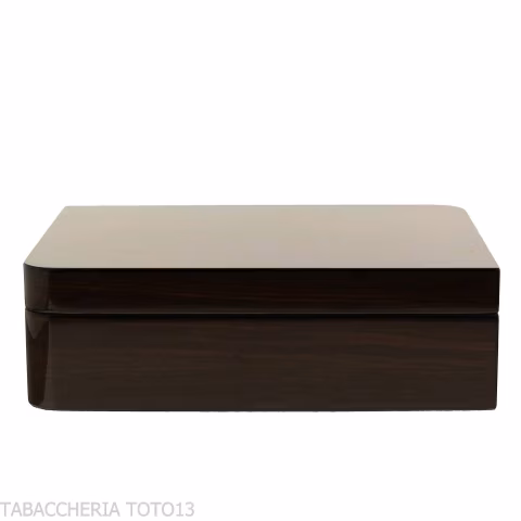 Scatola asimmetrica umidificata per sigari in noce lucido con accessori - Accessori Per Sigari