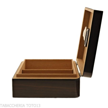 Humidificateur à cigares asymétrique en noyer poli avec accessoires - Accessoires Cigare - Bois
