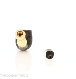 Tsuge Bamboo half bent schwarz sandgestrahlte Tabakpfeife - Tabakpfeifen