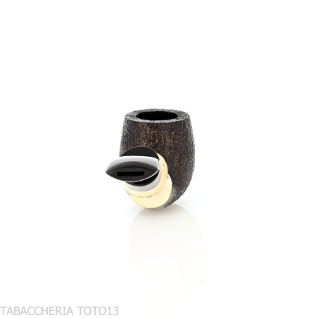 Tsuge Bamboo half bent schwarz sandgestrahlte Tabakpfeife - Tabakpfeifen