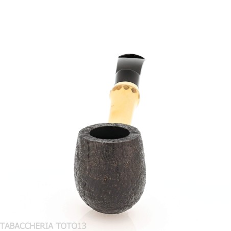 Tsuge Bamboo half bent schwarz sandgestrahlte Tabakpfeife - Tabakpfeifen