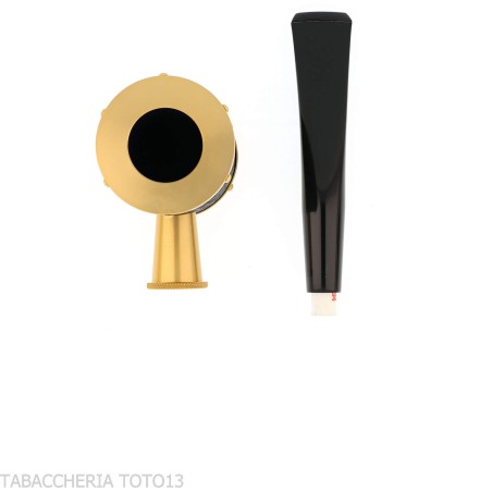 Tsuge pipa Yoroi G9 pipa de tabaco con chorro de arena negra y dorada - Pipas de Tabaco