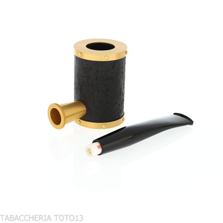 Tsuge Yoroi G9 sabbiata nera e oro - Pipe