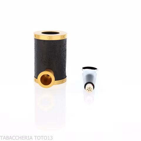 Tsuge pipa Yoroi G9 black and gold sandblasted tobacco pipe - Tobacco Pipes - Natural root