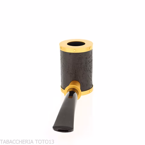 Tsuge pipa Yoroi G9 black and gold sandblasted tobacco pipe - Tobacco Pipes - Natural root