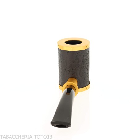 Tsuge pipa Yoroi G9 pipa de tabaco con chorro de arena negra y dorada - Pipas de Tabaco
