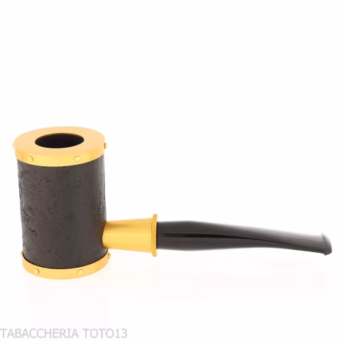 Tsuge pipa Yoroi G9 black and gold sandblasted tobacco pipe - Tobacco Pipes - Natural root