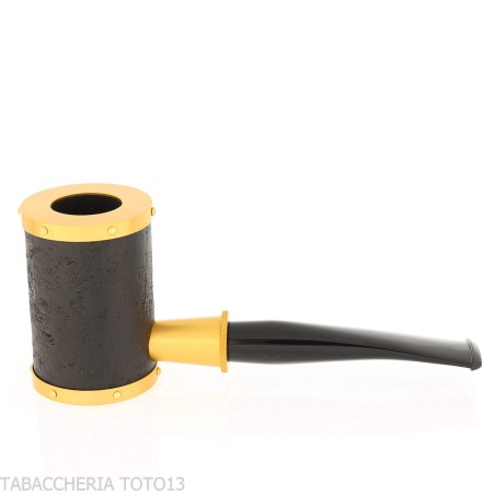 Tsuge pipa Yoroi G9 pipa de tabaco con chorro de arena negra y dorada - Pipas de Tabaco