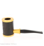 Tsuge pipa Yoroi G9 pipa de tabaco con chorro de arena negra y dorada - Pipas de Tabaco