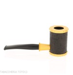 Tsuge pipa Yoroi G9 black and gold sandblasted tobacco pipe - Tobacco Pipes - Natural root