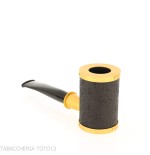 Tsuge pipa Yoroi G9 pipa de tabaco con chorro de arena negra y dorada - Pipas de Tabaco