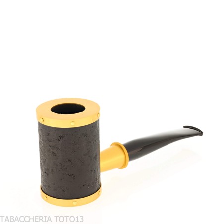 Tsuge pipa Yoroi G9 pipe à tabac sablée noire et dorée - Pipe Pour le Tabac - Racine naturelle