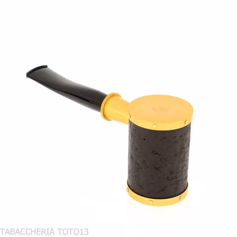 Tsuge pipa Yoroi G9 black and gold sandblasted tobacco pipe - Tobacco Pipes - Natural root
