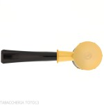 Tsuge pipa Yoroi G9 schwarz und gold sandgestrahlte Tabakpfeife - Tabakpfeifen