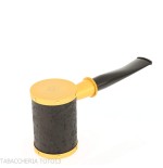 Tsuge pipa Yoroi G9 pipa de tabaco con chorro de arena negra y dorada - Pipas de Tabaco