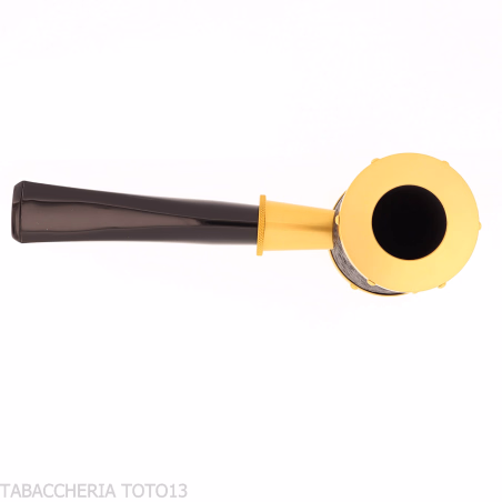 Tsuge pipa Yoroi G9 schwarz und gold sandgestrahlte Tabakpfeife - Tabakpfeifen