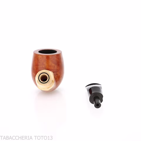 Tsuge Bamboo half bent Billiard radica naturale chiara - Pipe