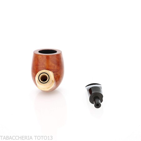 Tsuge Bamboo pipa half bent billiard raíz natural clara - Pipas de Tabaco