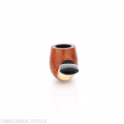 Tsuge Bamboo pipe half bent billiard light natural briar - Tobacco Pipes