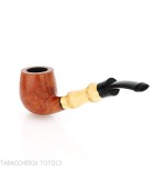 Tsuge Bamboo half bent Billiard radica naturale chiara - Pipe