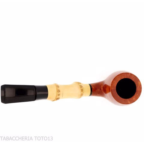 Tsuge Bamboo half bent Billiard radica naturale chiara - Pipe