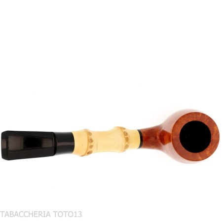 Tsuge Bamboo pipe half bent billiard racine naturelle légère - Pipe Pour le Tabac