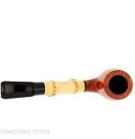 Tsuge Bamboo half bent Billiard radica naturale chiara - Pipe
