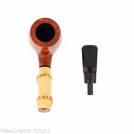 Tsuge Bamboo half bent Billiard radica naturale chiara - Pipe