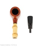 Tsuge Bamboo half bent Billiard radica naturale chiara - Pipe