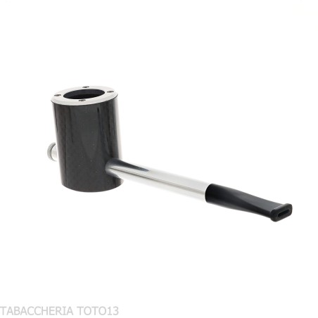 Pipe Tsuge e-star System en bruyère et carbone Concept Churchwarden - Pipe Pour le Tabac - Racine naturelle