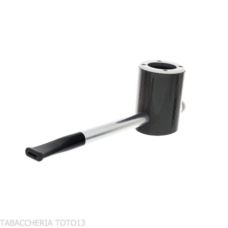Pipe Tsuge e-star System en bruyère et carbone Concept Churchwarden - Pipe Pour le Tabac - Racine naturelle