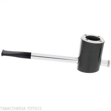 Pipe Tsuge e-star System en bruyère et carbone Concept Churchwarden - Pipe Pour le Tabac - Racine naturelle