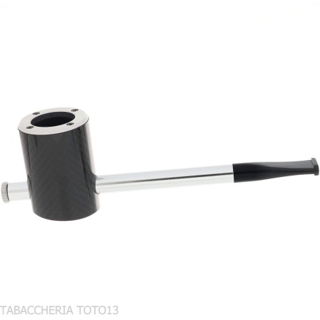 Pipe Tsuge e-star System en bruyère et carbone Concept Churchwarden - Pipe Pour le Tabac - Racine naturelle