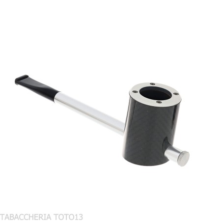 Pipe Tsuge e-star System en bruyère et carbone Concept Churchwarden - Pipe Pour le Tabac - Racine naturelle