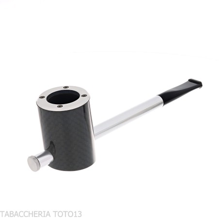 Pipe Tsuge e-star System en bruyère et carbone Concept Churchwarden - Pipe Pour le Tabac - Racine naturelle
