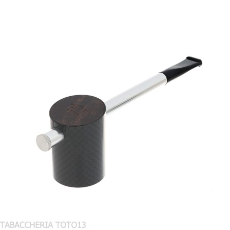Pipe Tsuge e-star System en bruyère et carbone Concept Churchwarden - Pipe Pour le Tabac - Racine naturelle