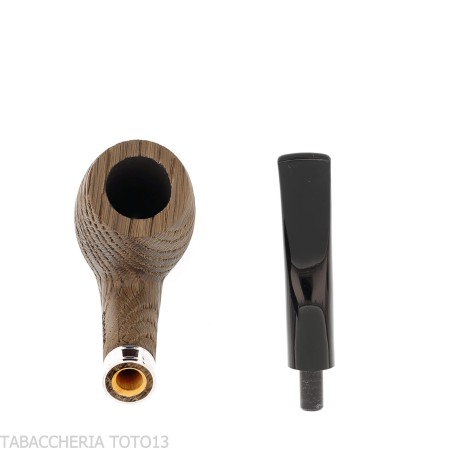 Chacom curved billiard shape in bog oak - Tobacco Pipes - Bog oak