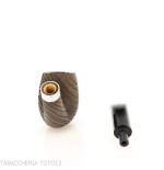 Pipe Chacom forme billard courbé en bruyère fossilisée - Pipe Pour le Tabac - Bois fossile