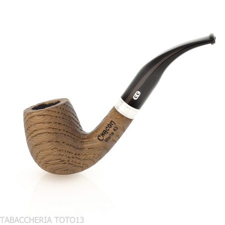 Pipe Chacom forme billard courbé en bruyère fossilisée - Pipe Pour le Tabac - Bois fossile