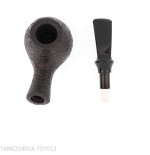 Tsuge Kaga 901 G9 Bent Brandy, schwarz sandgestrahltes Bruyèreholz mit 9-mm-Filter - Tabakpfeifen