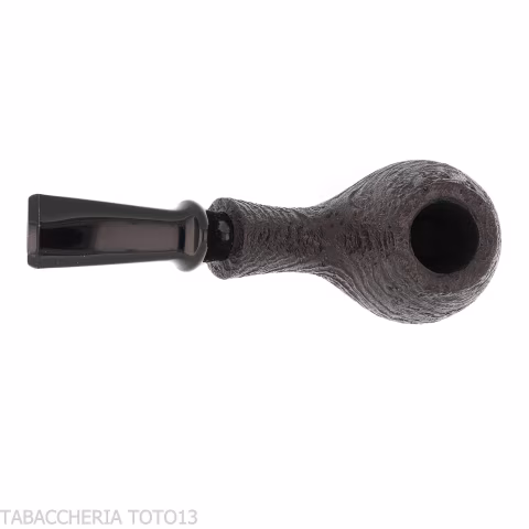 Tsuge Kaga 901 G9 Bent Brandy Black Sandblasted Briar with 9mm Filter - Tobacco Pipes - Natural root