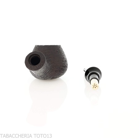 Tsuge Kaga 901 G9 Bent Brandy, schwarz sandgestrahltes Bruyèreholz mit 9-mm-Filter - Tabakpfeifen
