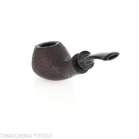 Tsuge Kaga 901 G9 bent brandy radica sabbiata nera con filtro 9 mm - Pipe