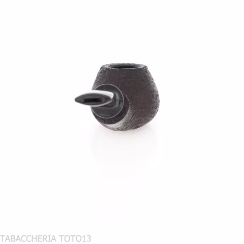 Tsuge Kaga 901 G9 Bent Brandy Black Sandblasted Briar with 9mm Filter - Tobacco Pipes - Natural root