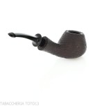 Tsuge Kaga 901 G9 Bent Brandy Black Sandblasted Briar with 9mm Filter - Tobacco Pipes - Natural root