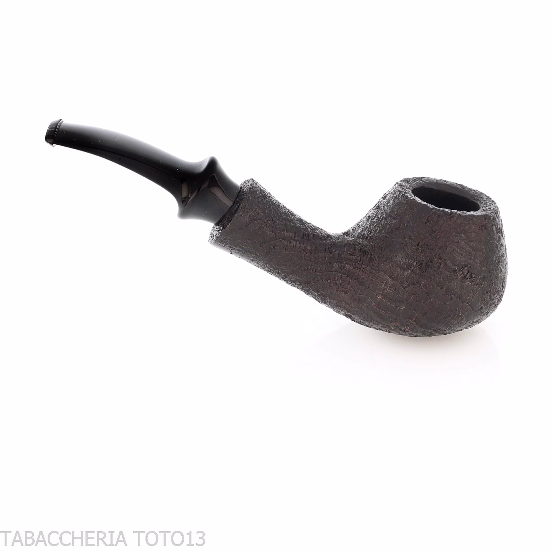 Tsuge Kaga 901 G9 Bent Brandy Black Sandblasted Briar with 9mm Filter - Tobacco Pipes - Natural root