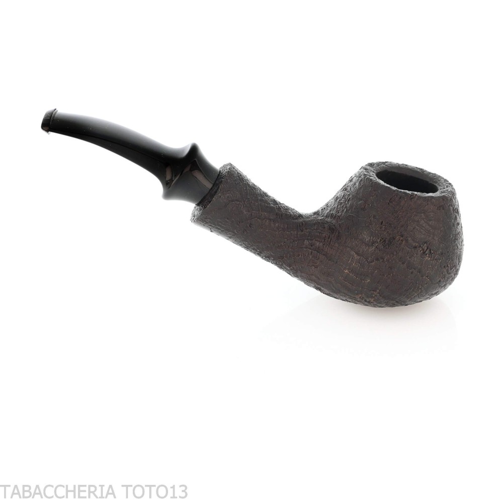 Tsuge Kaga 901 G9 bent brandy radica sabbiata nera con filtro 9 mm - Pipe
