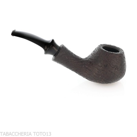 Tsuge Kaga 901 G9 bent brandy radica sabbiata nera con filtro 9 mm - Pipe