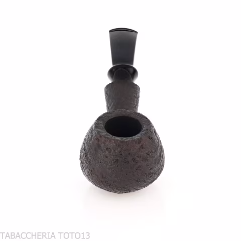 Tsuge Kaga 901 G9 Bent Brandy Black Sandblasted Briar with 9mm Filter - Tobacco Pipes - Natural root