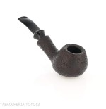 Tsuge Kaga 901 G9 Bent Brandy Black Sandblasted Briar with 9mm Filter - Tobacco Pipes - Natural root